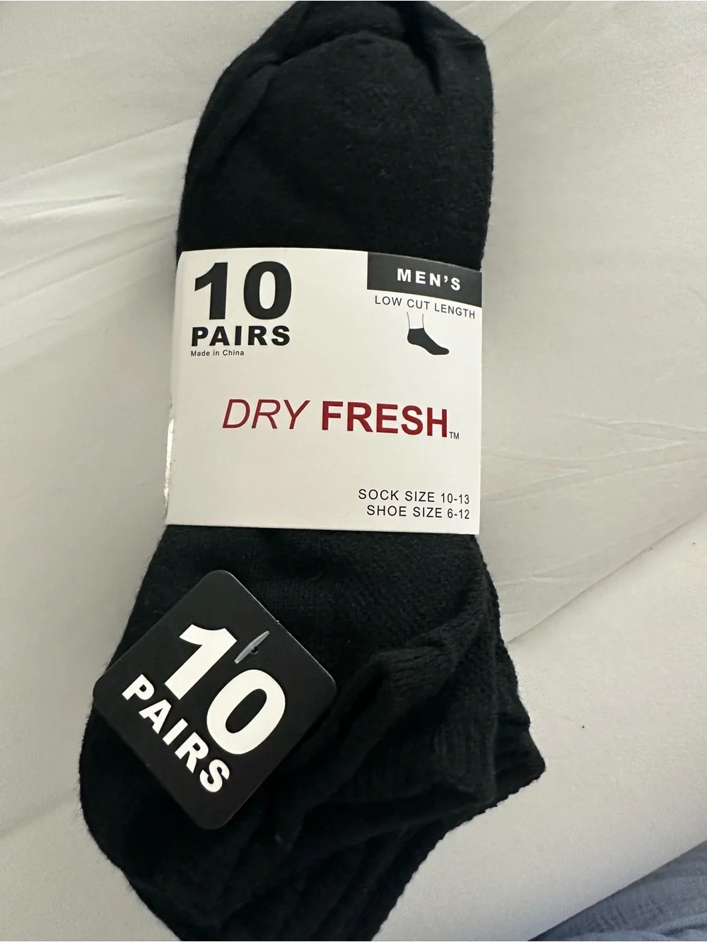 Men’s Low Cut Socks - Black (10 Pairs)